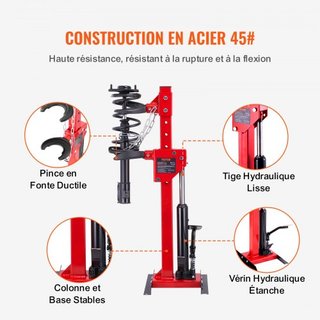 Compresor de Resortes de Estribo, Capacidad de Gato Hidráulico de 4.5 Toneladas/4499.6 kg, Fuerza de Compresión Calificada de 1 Tonelada, Herramienta Automática de Compresor de Resortes de Estribo...