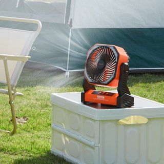 Ventilatore portatile ricaricabile 203,2 mm, ventilatore a batteria con torcia LED, piccolo ventilatore da tavolo regolabile a 4 velocità, ventilatori USB portatili per viaggi, ecc.