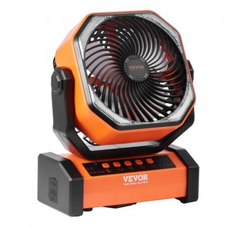 Ventilatore portatile ricaricabile 203,2 mm, ventilatore a batteria con torcia LED, piccolo ventilatore da tavolo regolabile a 4 velocità, ventilatori USB portatili per viaggi, ecc.
