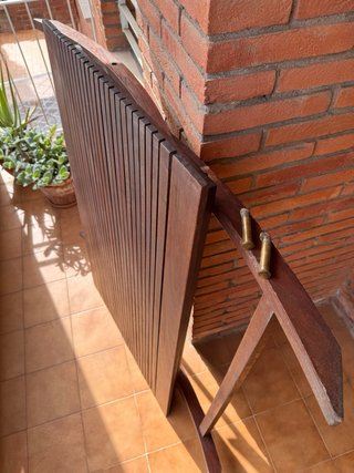 Conjunto mesa y banco madera exterior