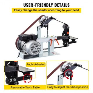 2Hp Banda de Lijado de Velocidad Constante 2 X 82 pulgadas Lijadora de Disco con 3 Ruedas de Lijado 110V Lijadora de Banco Rueda de 12 pulgadas y Soporte de Placa Plana para Fabricación de Cuchillos