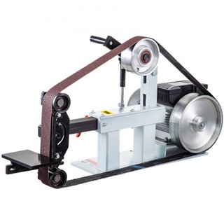 2Hp Banda de Lijado de Velocidad Constante 2 X 82 pulgadas Lijadora de Disco con 3 Ruedas de Lijado 110V Lijadora de Banco Rueda de 12 pulgadas y Soporte de Placa Plana para Fabricación de Cuchillos