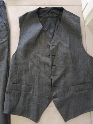 Completo Uomo Grigio Giacca + Pantalone +Panciotto