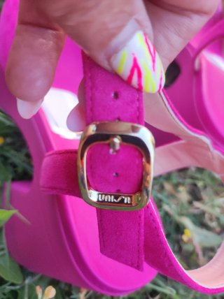 Sandalias Unisa Plataforma Rosa Fucsia plataforma