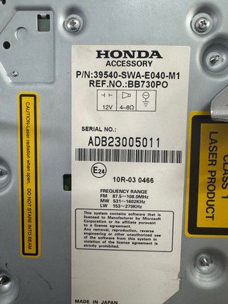 Pantalla Radio Honda