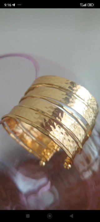 Bracciale vintage acciaio dorato nuovo Anallergic
