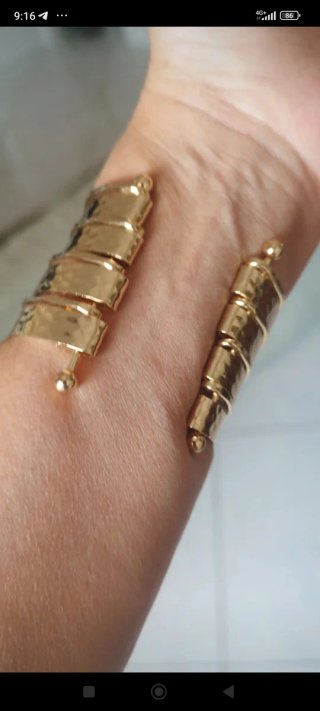 Bracciale vintage acciaio dorato nuovo Anallergic