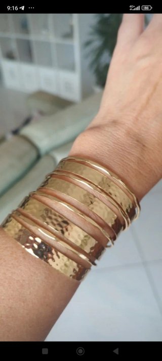 Bracciale vintage acciaio dorato nuovo Anallergic