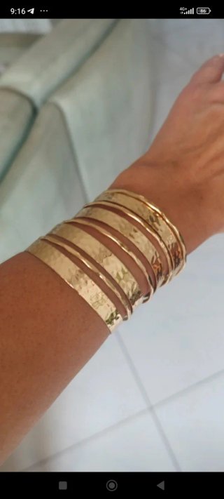 Bracciale vintage acciaio dorato nuovo Anallergic