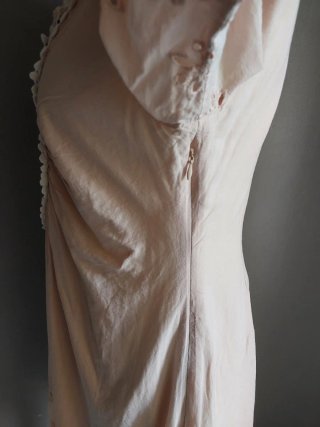Vestido vintage M encaje blanco y rosa
