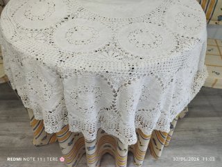 Mantel redondo encaje puntillas mesa de 90ctm