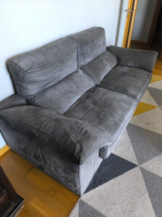 Sofás gris 3 plazas + chaiselongue y sofá 2 plazas