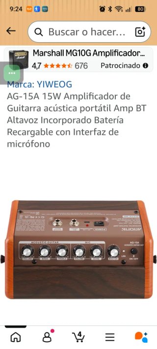 Amplificador Aroma AG-15A para Guitarra Acústica