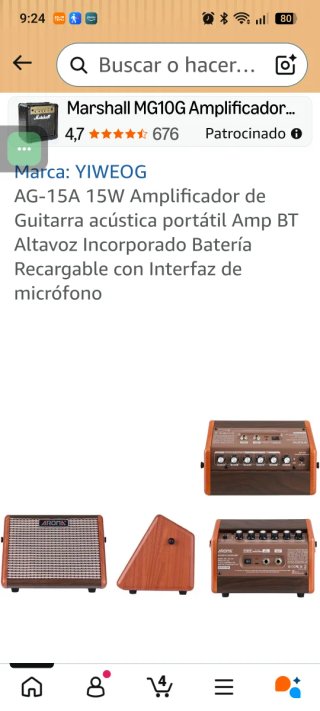 Amplificador Aroma AG-15A para Guitarra Acústica