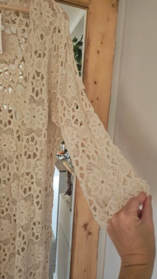 Chaqueta Zara crochet Beige
