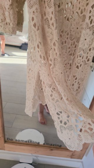Chaqueta Zara crochet Beige
