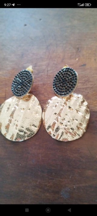 Max Mara Orecchini Clips Acciaio Nero Oro