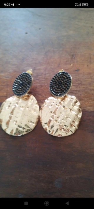 Max Mara Orecchini Clips Acciaio Nero Oro