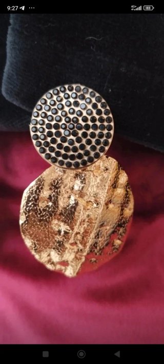 Max Mara Orecchini Clips Acciaio Nero Oro