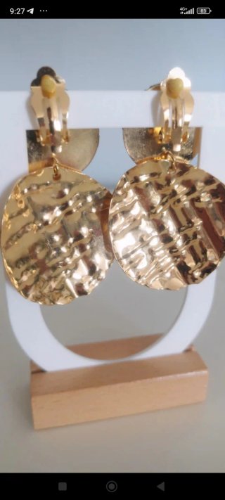 Max Mara Orecchini Clips Acciaio Nero Oro