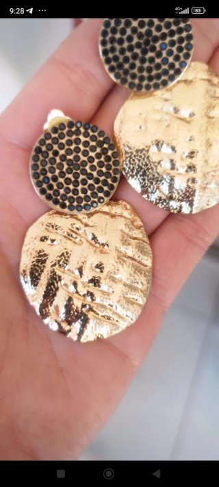 Max Mara Orecchini Clips Acciaio Nero Oro