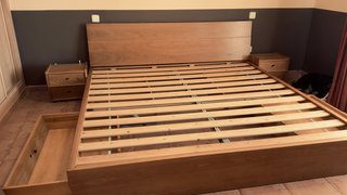 Cama 200x200 Madera Maciza con Cabecero