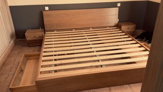 Cama 200x200 Madera Maciza con Cabecero