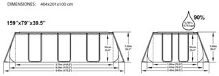Piscina Bestway Rectangular 404 x 201 x 100 cm