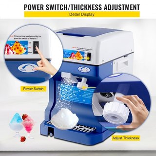 Macchina da neve 265LBS Tritaghiaccio commerciale 220V 50HZ Macchina per frantumazione di ghiaccio a fiocco di neve in acciaio inossidabile per uso alimentare per bar da cucina a casa