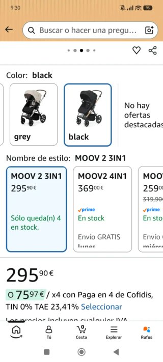 Carrito Kinderkraft Moov 3 en 1