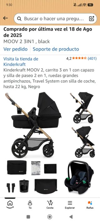 Carrito Kinderkraft Moov 3 en 1