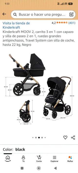 Carrito Kinderkraft Moov 3 en 1