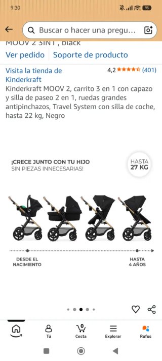 Carrito Kinderkraft Moov 3 en 1