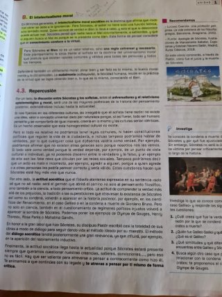 Historia de la filosofía, 2 Bachillerato