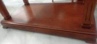 Mesa de centro madera y cristal de madera maciza