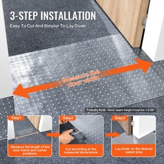 Protector de Alfombra para Mascotas, 15" x 4' Protector de Alfombra de PVC a Prueba de Rasguños para Puertas, Alfombrilla Antideslizante para Rasguños de Gato, Detener Rasguños de Alfombra de Plás...