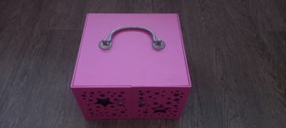 Joyero organizador rosa con estrellas