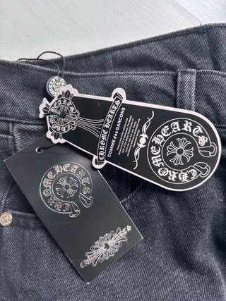 Jeans corti Chrome Hearts neri
