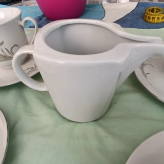 Juego tazas con jarra porcelana