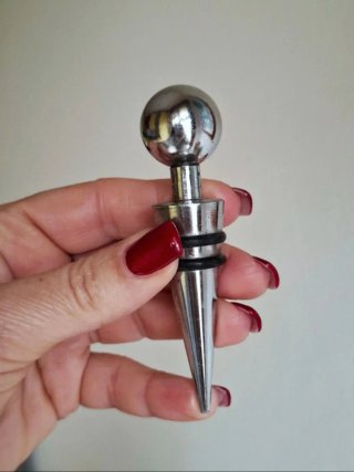 Set 4 tappi acciaio con base in legno massello