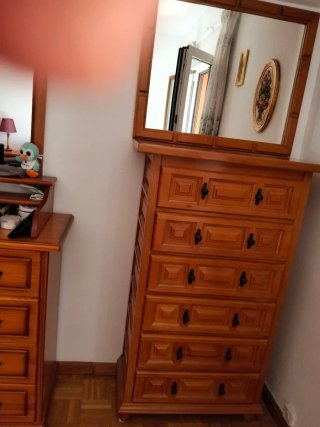 Cama completa de madera,con mesillas , sinfonier