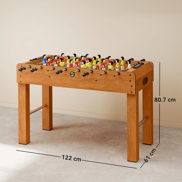 Futbolín Profissional para Adultos e Família, Mesa de Futbolín para Adultos, Mesa de Bilhar Futbolín com 2 Bolas, Marcador e 22 Jogadores, 122X61X80.7Cm