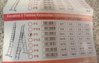 Escalera de aluminio de 3 tramos