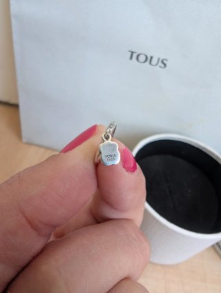Pendientes aro Tous oso plata y amazonita