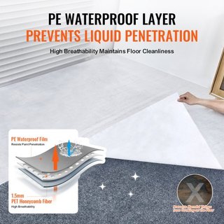 Película de Protección para Alfombra, 39" x 100' Escudo para Suelos y Superficies, Fácil de Cortar Instalación Simple, Película de Protección para Alfombrillas de Tela para Construcción y Renovaci...