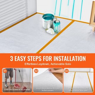 Película de Protección para Alfombra, 39" x 100' Escudo para Suelos y Superficies, Fácil de Cortar Instalación Simple, Película de Protección para Alfombrillas de Tela para Construcción y Renovaci...