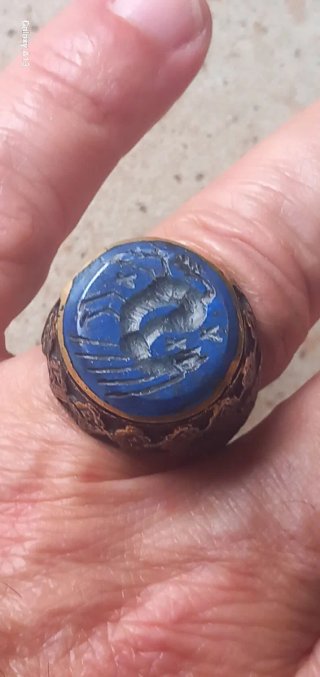 Anello sigillo afghano con drago