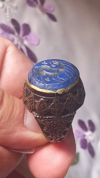 Anello sigillo afghano con drago