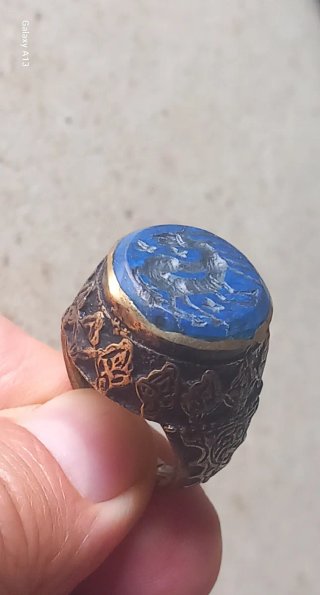 Anello sigillo afghano con drago