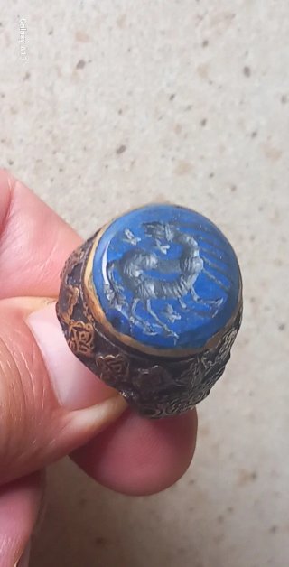 Anello sigillo afghano con drago